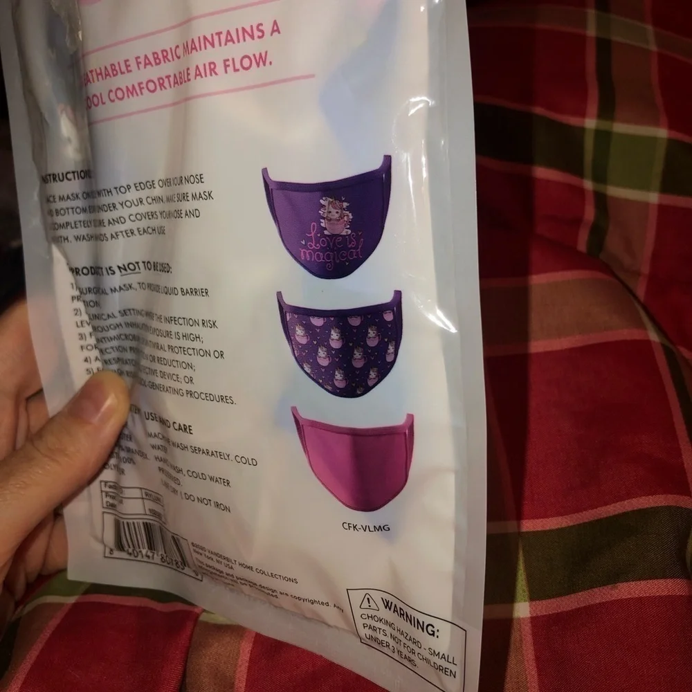 Love Bug kids face masks New! 3 pack